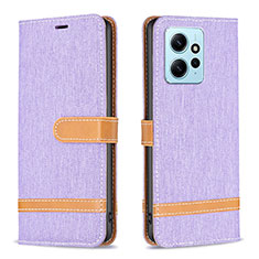 Coque Portefeuille Livre Cuir Etui Clapet B16F pour Xiaomi Redmi Note 12 4G Violet Clair