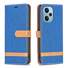 Coque Portefeuille Livre Cuir Etui Clapet B16F pour Xiaomi Redmi Note 12 Turbo 5G Bleu