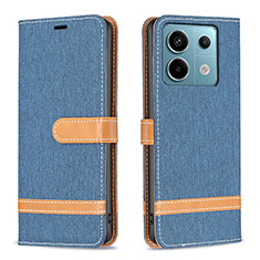 Coque Portefeuille Livre Cuir Etui Clapet B16F pour Xiaomi Redmi Note 13 Pro 5G Bleu Ciel