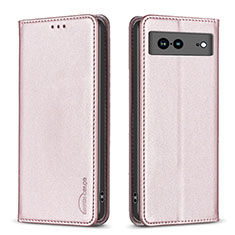 Coque Portefeuille Livre Cuir Etui Clapet B17F pour Google Pixel 7a 5G Or Rose