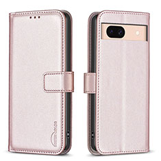 Coque Portefeuille Livre Cuir Etui Clapet B17F pour Google Pixel 8a 5G Or Rose