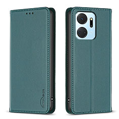 Coque Portefeuille Livre Cuir Etui Clapet B17F pour Huawei Honor X7a Vert