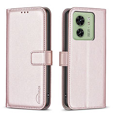 Coque Portefeuille Livre Cuir Etui Clapet B17F pour Motorola Moto Edge (2023) 5G Or Rose