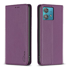 Coque Portefeuille Livre Cuir Etui Clapet B17F pour Motorola Moto Edge 40 Neo 5G Violet