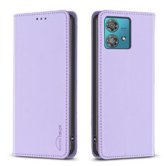 Coque Portefeuille Livre Cuir Etui Clapet B17F pour Motorola Moto Edge 40 Neo 5G Violet Clair