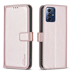 Coque Portefeuille Livre Cuir Etui Clapet B17F pour Motorola Moto G Play (2023) Or Rose