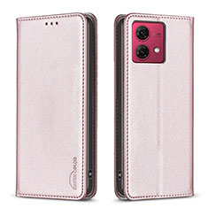 Coque Portefeuille Livre Cuir Etui Clapet B17F pour Motorola Moto G84 5G Or Rose