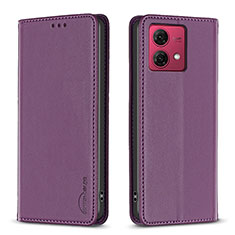 Coque Portefeuille Livre Cuir Etui Clapet B17F pour Motorola Moto G84 5G Violet