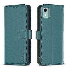 Coque Portefeuille Livre Cuir Etui Clapet B17F pour Nokia C12 Plus Vert