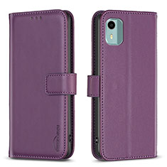 Coque Portefeuille Livre Cuir Etui Clapet B17F pour Nokia C12 Plus Violet