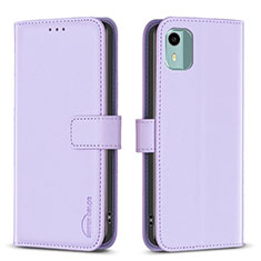 Coque Portefeuille Livre Cuir Etui Clapet B17F pour Nokia C12 Pro Violet Clair