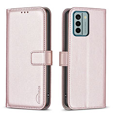 Coque Portefeuille Livre Cuir Etui Clapet B17F pour Nokia G22 Or Rose