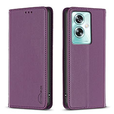 Coque Portefeuille Livre Cuir Etui Clapet B17F pour Oppo A79 5G Violet