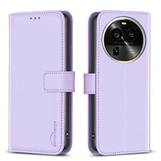 Coque Portefeuille Livre Cuir Etui Clapet B17F pour Oppo Find X6 5G Violet Clair