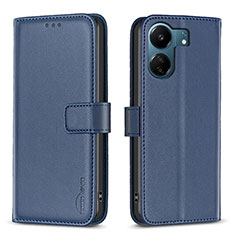 Coque Portefeuille Livre Cuir Etui Clapet B17F pour Xiaomi Poco C65 Bleu