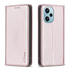 Coque Portefeuille Livre Cuir Etui Clapet B17F pour Xiaomi Poco F5 5G Or Rose