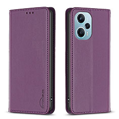 Coque Portefeuille Livre Cuir Etui Clapet B17F pour Xiaomi Poco F5 5G Violet