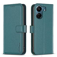 Coque Portefeuille Livre Cuir Etui Clapet B17F pour Xiaomi Redmi 13C Vert