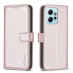 Coque Portefeuille Livre Cuir Etui Clapet B17F pour Xiaomi Redmi Note 12 4G Or Rose