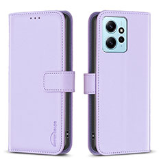 Coque Portefeuille Livre Cuir Etui Clapet B17F pour Xiaomi Redmi Note 12 4G Violet Clair