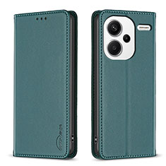 Coque Portefeuille Livre Cuir Etui Clapet B17F pour Xiaomi Redmi Note 13 Pro+ Plus 5G Vert