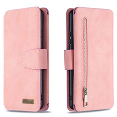 Coque Portefeuille Livre Cuir Etui Clapet B18F pour Samsung Galaxy S10 Lite Or Rose