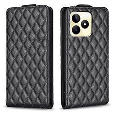 Coque Portefeuille Livre Cuir Etui Clapet B19F pour Realme C51 Noir