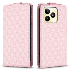 Coque Portefeuille Livre Cuir Etui Clapet B19F pour Realme C51 Or Rose