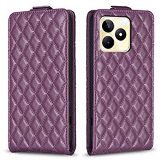 Coque Portefeuille Livre Cuir Etui Clapet B19F pour Realme C51 Violet