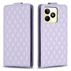 Coque Portefeuille Livre Cuir Etui Clapet B19F pour Realme C53 India Violet Clair