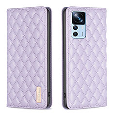 Coque Portefeuille Livre Cuir Etui Clapet B19F pour Xiaomi Mi 12T 5G Violet