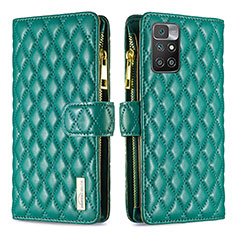 Coque Portefeuille Livre Cuir Etui Clapet B19F pour Xiaomi Redmi 10 (2022) Vert