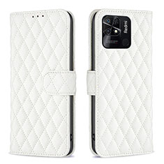 Coque Portefeuille Livre Cuir Etui Clapet B19F pour Xiaomi Redmi 10 India Blanc