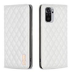 Coque Portefeuille Livre Cuir Etui Clapet B19F pour Xiaomi Redmi Note 10 4G Blanc