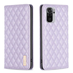 Coque Portefeuille Livre Cuir Etui Clapet B19F pour Xiaomi Redmi Note 10S 4G Violet