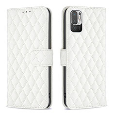 Coque Portefeuille Livre Cuir Etui Clapet B19F pour Xiaomi Redmi Note 10T 5G Blanc