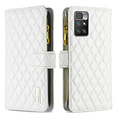 Coque Portefeuille Livre Cuir Etui Clapet B19F pour Xiaomi Redmi Note 11 4G (2021) Blanc