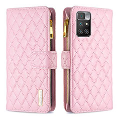 Coque Portefeuille Livre Cuir Etui Clapet B19F pour Xiaomi Redmi Note 11 4G (2021) Or Rose