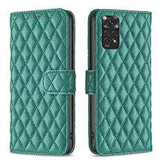 Coque Portefeuille Livre Cuir Etui Clapet B19F pour Xiaomi Redmi Note 11S 4G Vert