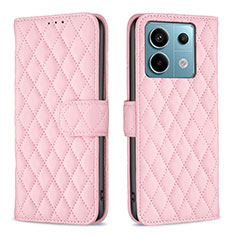 Coque Portefeuille Livre Cuir Etui Clapet B20F pour Xiaomi Redmi Note 13 Pro 5G Or Rose