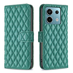 Coque Portefeuille Livre Cuir Etui Clapet B20F pour Xiaomi Redmi Note 13 Pro 5G Vert