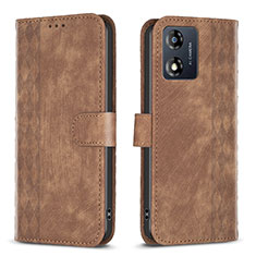 Coque Portefeuille Livre Cuir Etui Clapet B21F pour Motorola Moto E13 Marron