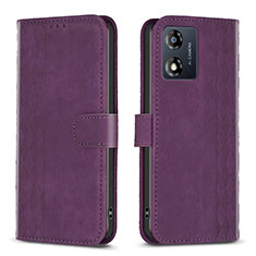 Coque Portefeuille Livre Cuir Etui Clapet B21F pour Motorola Moto E13 Violet