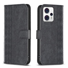 Coque Portefeuille Livre Cuir Etui Clapet B21F pour Motorola Moto G13 Noir