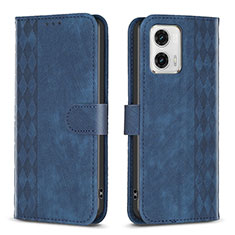 Coque Portefeuille Livre Cuir Etui Clapet B21F pour Motorola Moto G73 5G Bleu