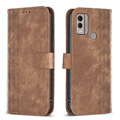 Coque Portefeuille Livre Cuir Etui Clapet B21F pour Nokia C22 Marron