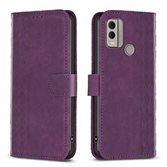 Coque Portefeuille Livre Cuir Etui Clapet B21F pour Nokia C22 Violet