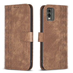 Coque Portefeuille Livre Cuir Etui Clapet B21F pour Nokia C32 Marron