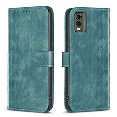 Coque Portefeuille Livre Cuir Etui Clapet B21F pour Nokia C32 Vert