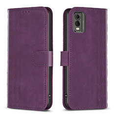 Coque Portefeuille Livre Cuir Etui Clapet B21F pour Nokia C32 Violet